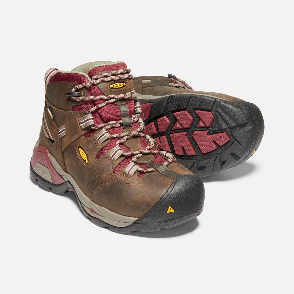 Botas de Trabajo Keen Mexico Marrom - Mujer Detroit Xt Waterproof (Steel Toe) - OE3412897